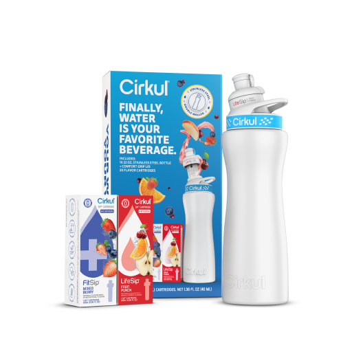22oz. White Stainless Steel Bottle Starter Kit - Taste Booster