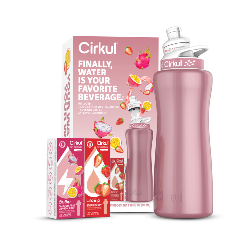 32oz. Rose Gold Stainless Steel Bottle Starter Kit | Flavor Cartridge